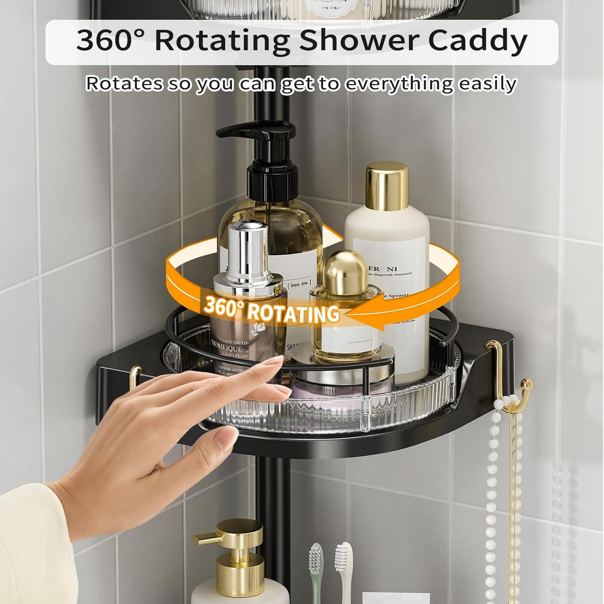 360° Rotating Tension Shower System