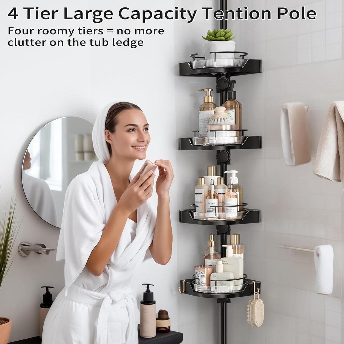 360° Rotating Tension Shower System