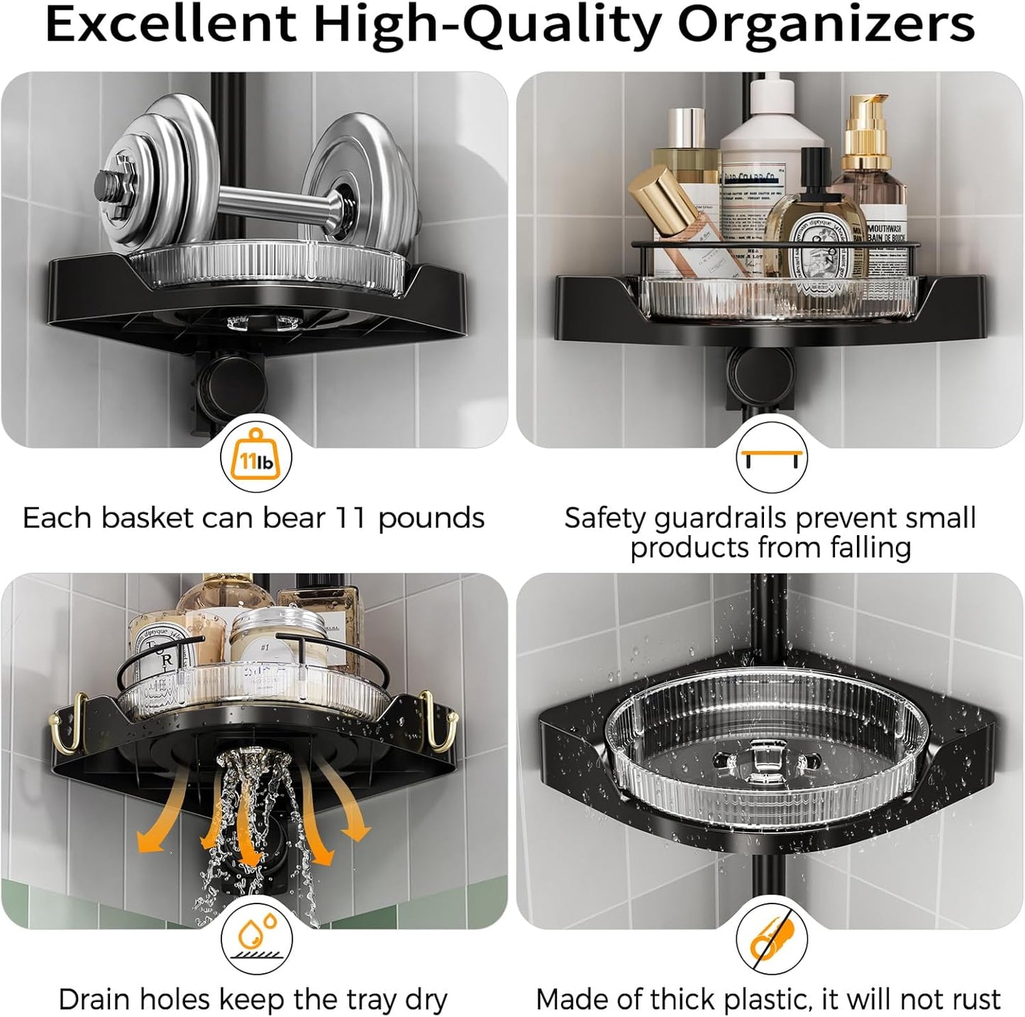 360° Rotating Tension Shower System