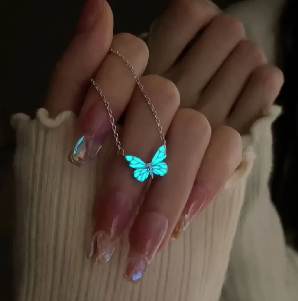 Glow-in-the-Dark Butterfly Jewelry Set
